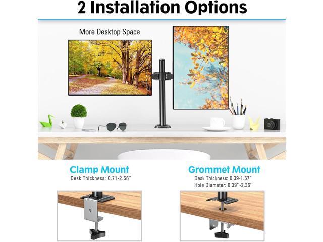 MOUNTUP Dual Monitor Desk Mount, Max 32 Inch up to 17.6lbs, Fully Adjustable Dual Monitor Arm for 2 LCD Screens, Double Monitor Stand with C-Clamp...