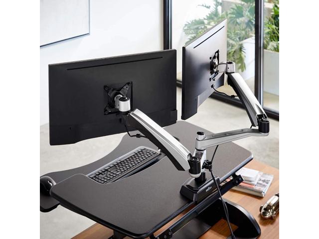 Vari Dual Monitor Arm - VESA Monitor Mount w/ 360 Degree Adjustment - Monitors up to 27 inches, 19.8 lbs - Double Monitor Arms with Full...