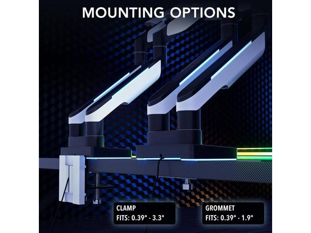 Mount-It! Heavy Duty Dual Monitor Arm up to 35 in. 44 lbs Screens, RGB Lights, 75x75 100x100 VESA Desk Mount for 2 Widescreen Curved Monitors 27 32...