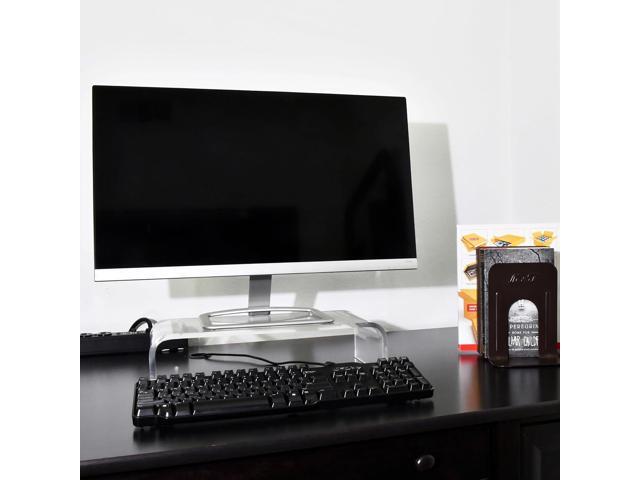 AMT Premium Acrylic Monitor Stand, Clear, Monitor Riser for Laptop/PC/Multimedia Monitor/Printer Stand for Home Office (Small - 2 Pack)
