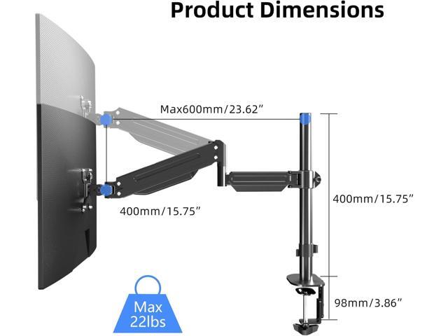 Pholiten Premium Single Monitor Arm for 13-32 Inch Computer Holds 22 lbs,Gas Spring Monitor Stand for Desk with Swivel/Tilt/Rotation, VESA 75x75 or...