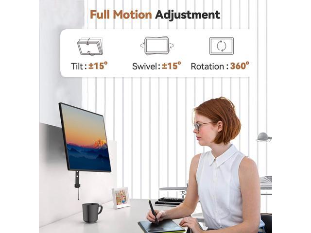 JOY Worker Cubicle Monitor Mount - Height Adjustable Hanging Mount, 13'-34' Cubicle Monitor Hanger, VESA 75*75/100*100mm, Clamp Hook Top Holds Up...