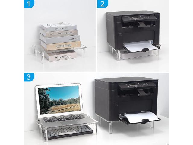 Sumerflos Clear Acrylic Monitor Laptop Stand, Sturdy and Save Space Computer Laptop Monitor Riser Stand for Home Office Desktop Universal Stand...