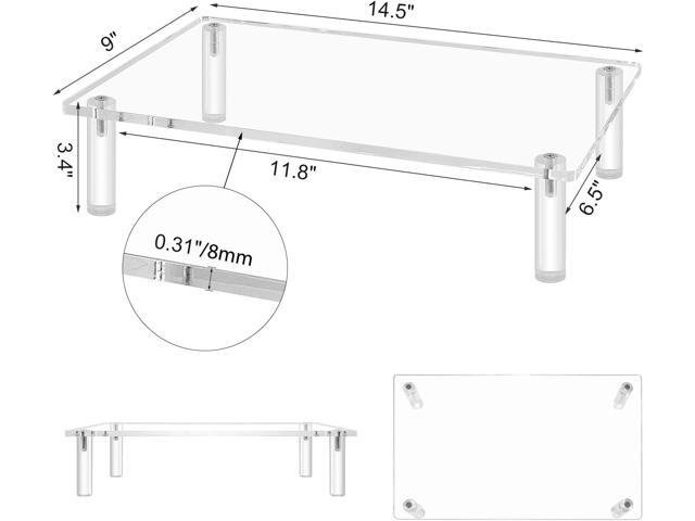 Sumerflos Clear Acrylic Monitor Laptop Stand, Sturdy and Save Space Computer Laptop Monitor Riser Stand for Home Office Desktop Universal Stand...