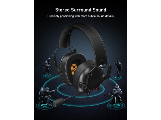 SENZER SG500 Surround Sound Pro Gaming Headset with Noise Cancelling Microphone - Soft Memory Foam Padding - Portable Foldable Headphones for PC,...