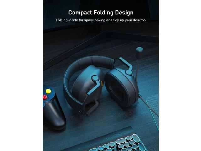 SENZER SG500 Surround Sound Pro Gaming Headset with Noise Cancelling Microphone - Soft Memory Foam Padding - Portable Foldable Headphones for PC,...