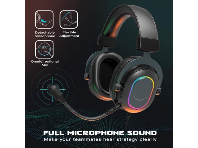 FIFINE Gaming Headset for PC-Wired Headphones with Microphone-7.1 Surround Sound Computer USB Headset for Laptop, Streaming Headphones on PS4/PS5,...