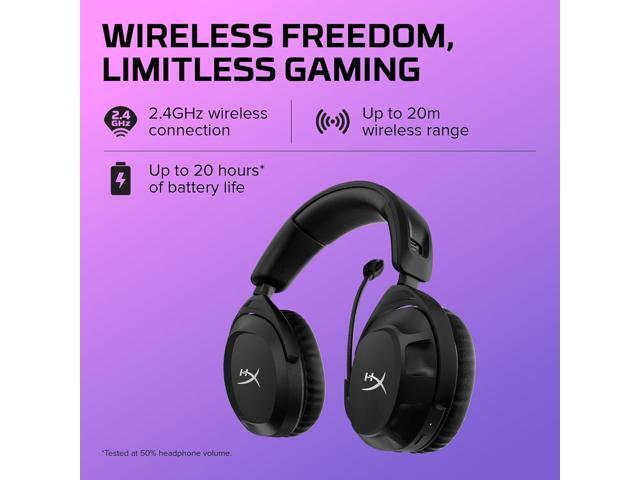 HyperX Cloud Stinger 2 - Wireless Gaming Headset Compatible with PC. Noise-cancelling Swivel-to-mute Microphone, Comfortable Memory Foam, UP to 20...