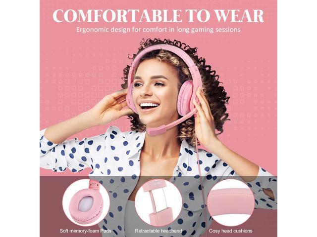 DIWUER Gaming Headset for Xbox One, PS4, PS5, Nintendo Switch, Bass Surround and Noise Cancelling 3.5mm Over Ear Headphones with Mic for Laptop PC...