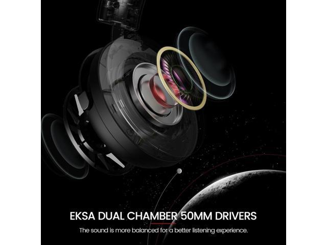 EKSA Gaming Headset with Microphone for PS5 PS4 PC Switch Xbox One, Over-Ear Headphones with Detachable Noise Cancelling Mic, 50 mm Drivers,3D...
