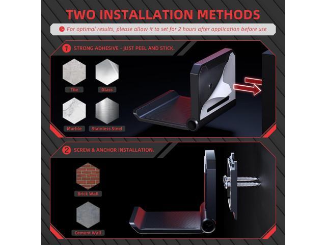 PlayVital 4 Pack FOLD Controller Holder Wall Mount for ps5 ps4 Xbox Switch 2 Pro Headset, Universal Gaming Acessories Controller Organizer...