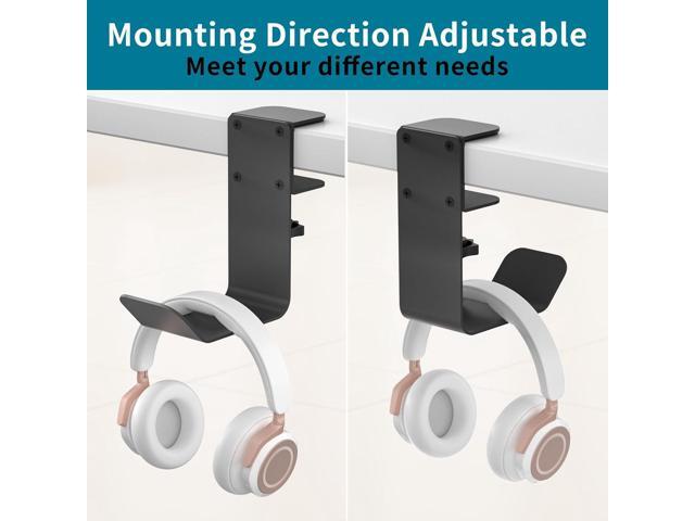 Clamp-On Under Desk Headphone Holder/Backpack Hook/PC Gaming Headset Headphone Hanger Mount, Provides a Convenient Place to Hang Headsets or Bags