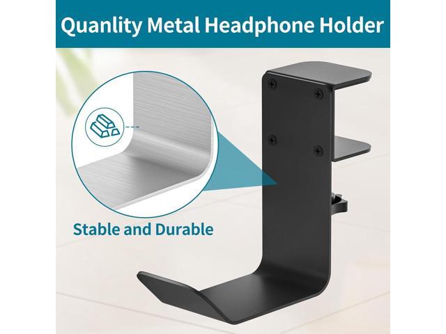 Clamp-On Under Desk Headphone Holder/Backpack Hook/PC Gaming Headset Headphone Hanger Mount, Provides a Convenient Place to Hang Headsets or Bags