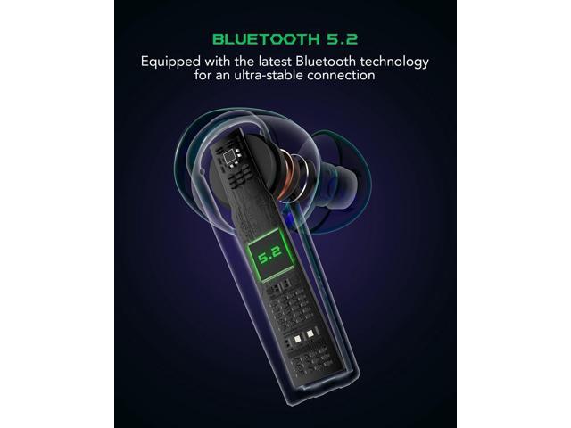Black Shark Wireless Gaming Earbuds with Charging Case, Hi-Fi Stereo Bluetooth Game Earphones with Noise Cancelling Microphone, IPX5 Waterproof...