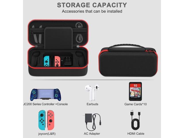 Customized Switch Travel Case for JC200 Switch Controller, Protective Hard Shell Case Large Capacity Holds Switch Controller, Switch Console, AC...