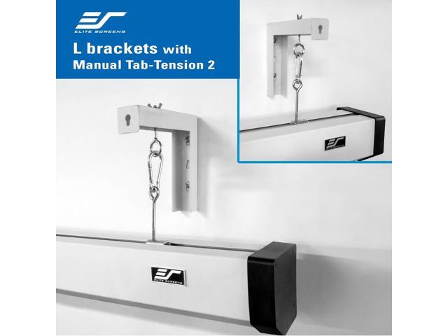 Elite Screens 6' Black Projector Screen L-Brackets, Single Metal Welded Construction, Wall or Ceiling Mount - Includes Hooks and Hardware, Model:...