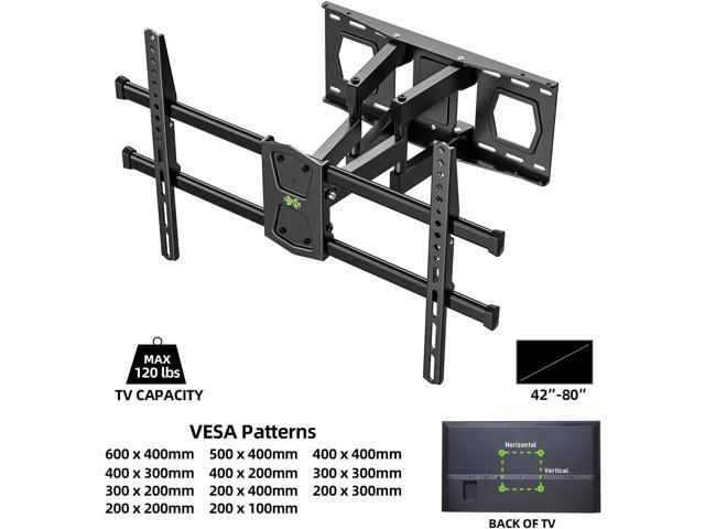 USX MOUNT Full Motion TV Wall Mount for 42-80 Inch TVs up to 120lbs, Wall Mount TV Bracket with Articulating Swivel Tilt Extension Leveling, Max...