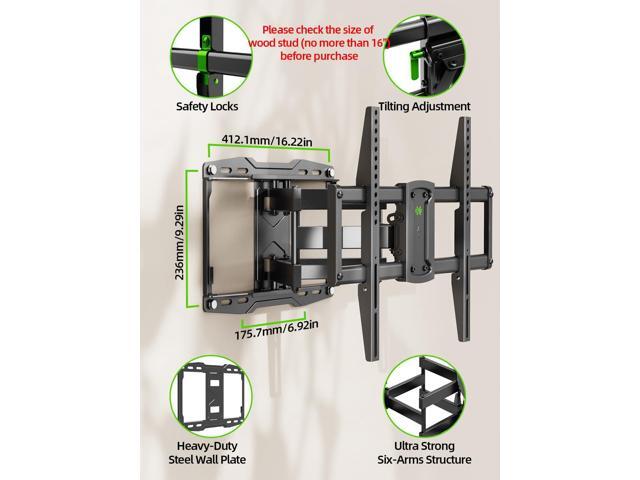 USX Mount Full Motion TV Wall Mount for 42-85 inch, TV Mount Swivel and Tilt,Wall Mount Bracket with Dual Articulating Arms Up to 132lbs, VESA...