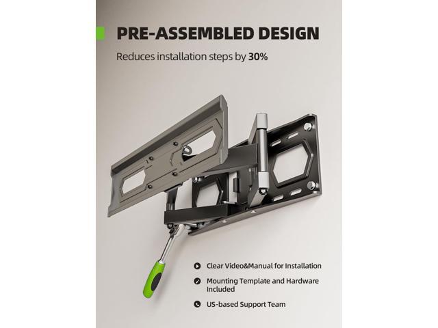 USX MOUNT TV Wall Mount for 32-65 inch Flat Screen/LED/4K up to 110lbs, Full Motion TV Mount Bracket with Swivel & Tilt Articulating Dual Arms, Max...