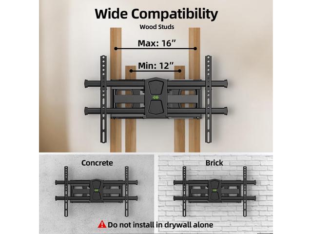 USX MOUNT Full Motion TV Wall Mount for 42-80 Inch TVs up to 120lbs, Wall Mount TV Bracket with Articulating Swivel Tilt Extension Leveling, Max...