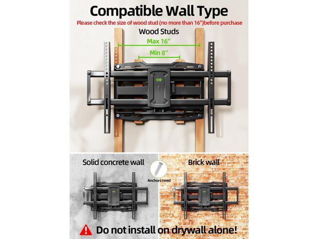 USX Mount Full Motion TV Wall Mount for 42-85 inch, TV Mount Swivel and Tilt,Wall Mount Bracket with Dual Articulating Arms Up to 132lbs, VESA...