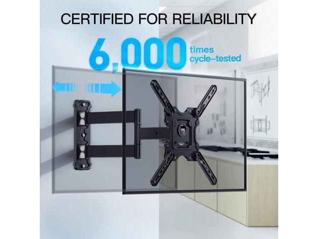 PERLESMITH Full Motion TV Wall Mount for Most 26-60 inch Flat Curved OLED 4K TVs up to 77lbs, Wall Mount TV Bracket with Swivel & Extension Arm,...