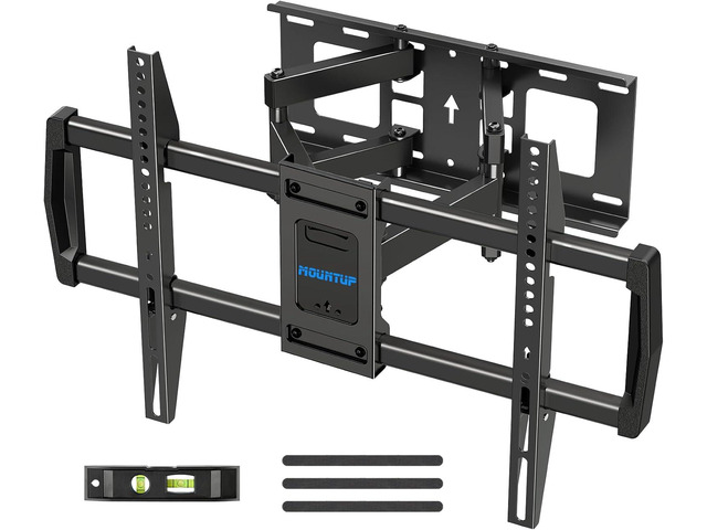 MOUNTUP Full Motion TV Wall Mount for Most 42-82 inch TVs, Wall Mount Bracket with Articulating Swivel and Tilt, TV Mount Max VESA 600x400mm, Holds...