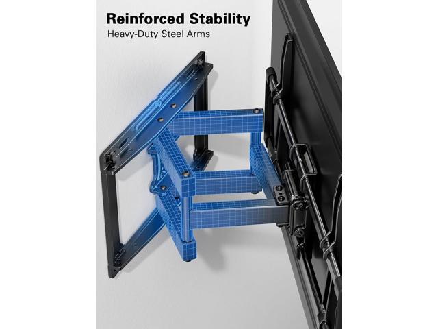 Pipishell Full Motion TV Wall Mount for 4082 inch Flat or Curved TVs, Smooth Swivel & Extension, Tool-Free Tilt with Heavy-Duty Arms, Max VESA...