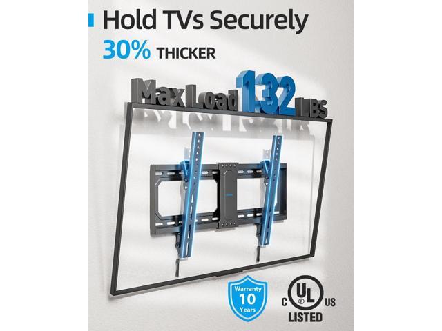 Tilt TV Wall Mount Fits 16-24' Studs, Holds 37-82' TVs up to 132 lbs, Max VESA 600x400mm - By USX STAR