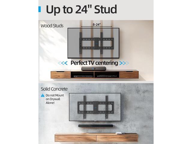 Tilt TV Wall Mount Fits 16-24' Studs, Holds 37-82' TVs up to 132 lbs, Max VESA 600x400mm - By USX STAR