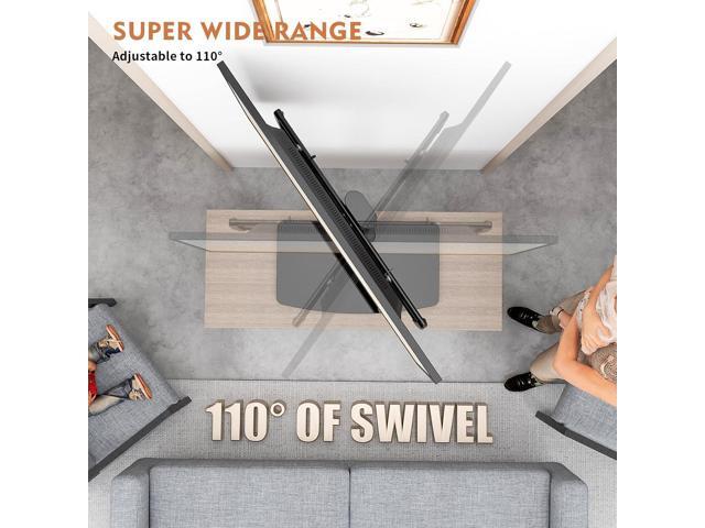 Universal Swivel TV Stand/Base Table Top Stand 40 to 86 inch TVs 110 Degree Swivel, 5 Level Height Adjustable, Heavy Duty Tempered Glass Base,...