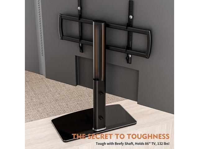 Universal Swivel TV Stand/Base Table Top Stand 40 to 86 inch TVs 110 Degree Swivel, 5 Level Height Adjustable, Heavy Duty Tempered Glass Base,...