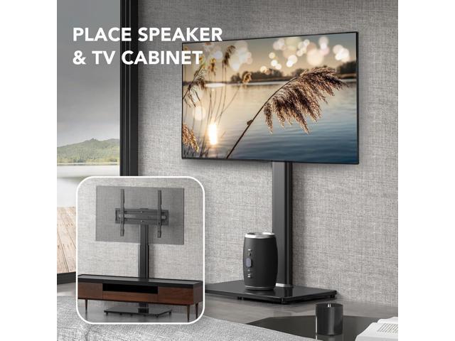 Universal Floor TV Stand with Mount 70 Degree Swivel 9 Level Height Adjustable and Space Saving Design for Most 27 to 65 inch LCD, LED OLED TVs,...