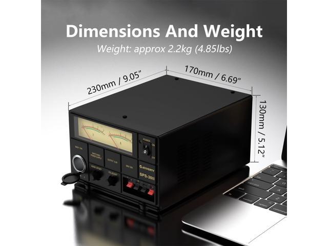 Universal Compact Bench Power Supply- 30 Amp Regulated Home Lab Benchtop AC-to-DC Converter 13.8 Volt/9-15Volt, Cooling Fan, Screw Type Terminals -...