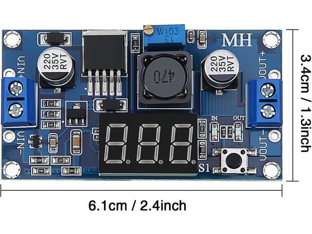 4 Pieces Adjustable LM2596S DC-DC Buck Converter Reduced Voltage Regulator Power Module 36V 24V 12V to 5V 2A Voltage Stabilizer with Digital...