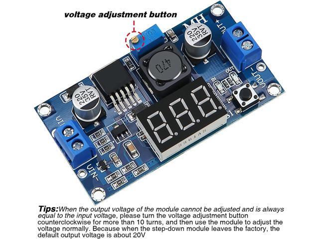4 Pieces Adjustable LM2596S DC-DC Buck Converter Reduced Voltage Regulator Power Module 36V 24V 12V to 5V 2A Voltage Stabilizer with Digital...