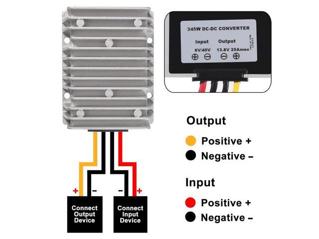 Diann DC 8V-40V to 13.8V 25A Automatic Buck Boost Converter Step Down/Up Regulator Voltage Reducer Converter Waterproof Regulated DC Power Supply...
