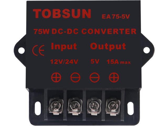 2 Pack DC Converter - Step Down Regulator 12V/24V to 5V 15A 75W Regulated Power Supply