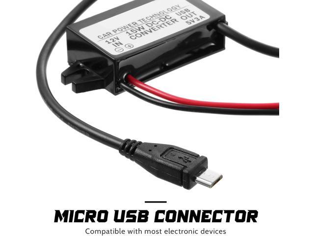 Weewooday 3 Pieces 12V to 5V Converter DC-DC Buck Module Micro USB Power Adapter Car Power Converter Regulator
