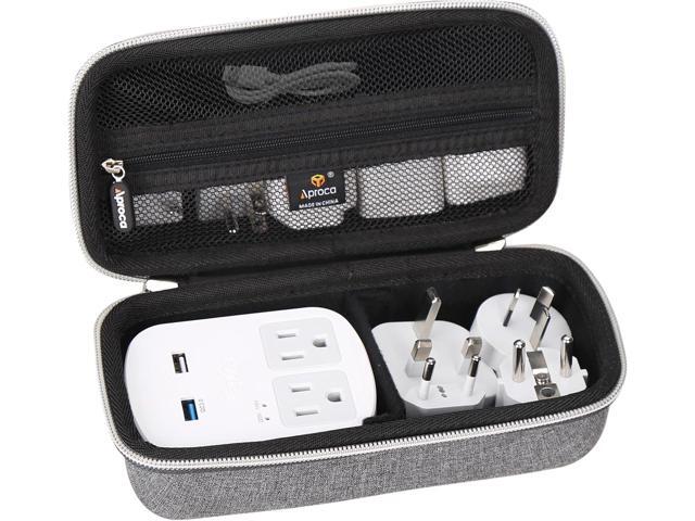 Aproca Grey Hard Travel Storage Protective Case, for Ceptics World Travel Adapter Kit