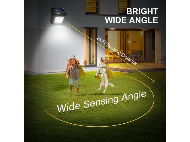 Solar Outdoor Lights -120° Illumination Solar Motion Sensor Lights Outdoor - IP65 Waterproof Wireless Security Outdoor Solar Powered Lights for...