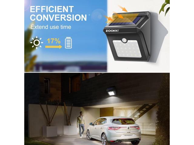 Solar Outdoor Lights -120° Illumination Solar Motion Sensor Lights Outdoor - IP65 Waterproof Wireless Security Outdoor Solar Powered Lights for...