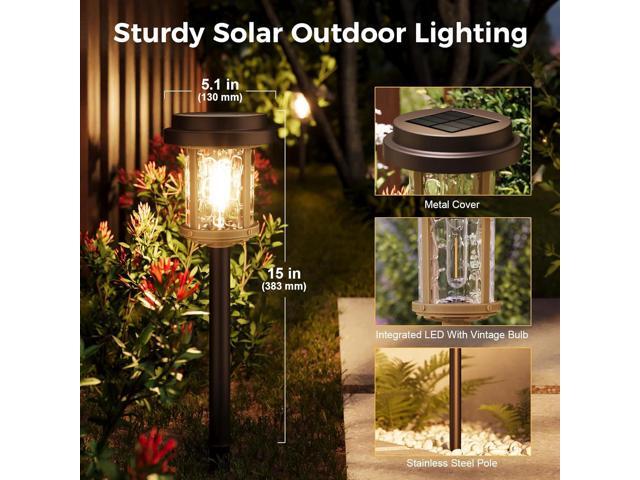 XMCOSY+ Solar Lights Outdoor, 6 Pack Pathway Lights Solar Powered, 20 LM LED Glass Outside Light, Waterproof Lighting for Garden Yard Landscape...
