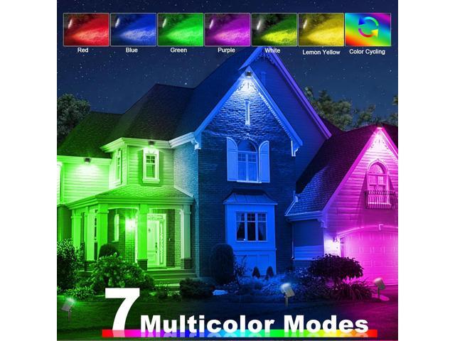 LANSOW Solar Spot Lights Outdoor Color Changing, [7 Modes/8 Pack] Christmas Landscape Spotlights, Solar Lights Outdoor Waterproof, Solar Powered...