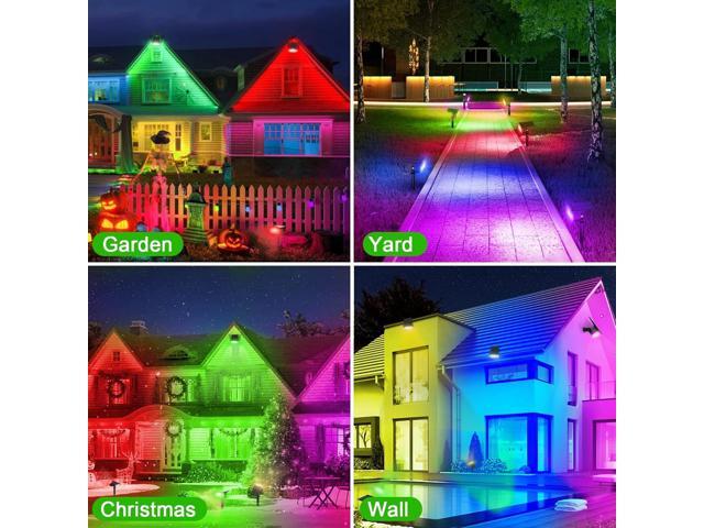 LANSOW Solar Spot Lights Outdoor Color Changing, [7 Modes/8 Pack] Christmas Landscape Spotlights, Solar Lights Outdoor Waterproof, Solar Powered...
