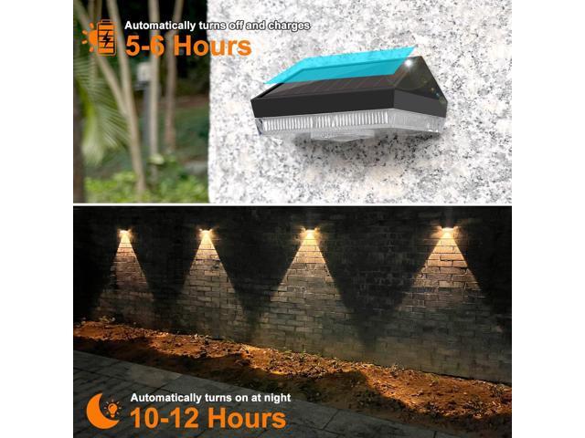 Ellasay Solar Fence Lights Outdoor: 10 Lighting Modes with RGB Solar Powered Deck Light - Waterproof IP65 - Led Lens Wall Decor for Garden Patio...