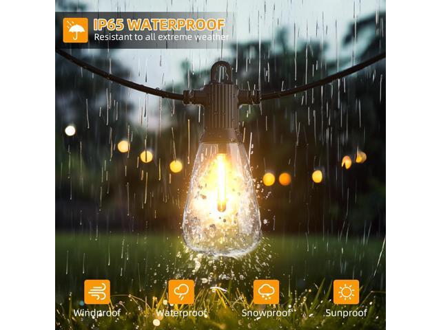 FOOMAN LED Outdoor String Lights, 500FT Outside Waterproof Hanging Patio Lights with 250+10 Shatterproof ST38 Edison Bulbs, 2700K Warm White,...