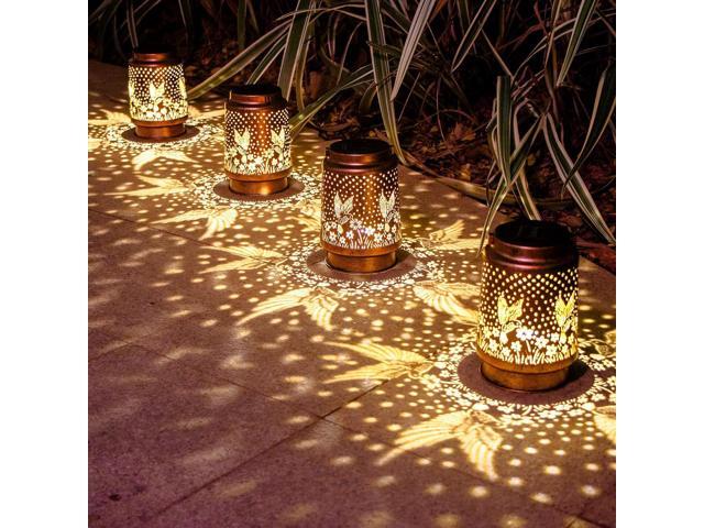 2 Pack Hummingbird Birthday Gifts for Women Mom Grandma Solar Lanterns Outdoor Waterproof Garden Decor Metal Hanging LED Decorative Light for Patio...