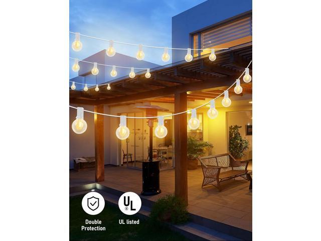 25Ft LED Outdoor String Lights, G40 Globe Patio String Lights Waterproof with 27 Shatterproof Bulbs, Hanging Outdoor Christmas Decorations Lights...