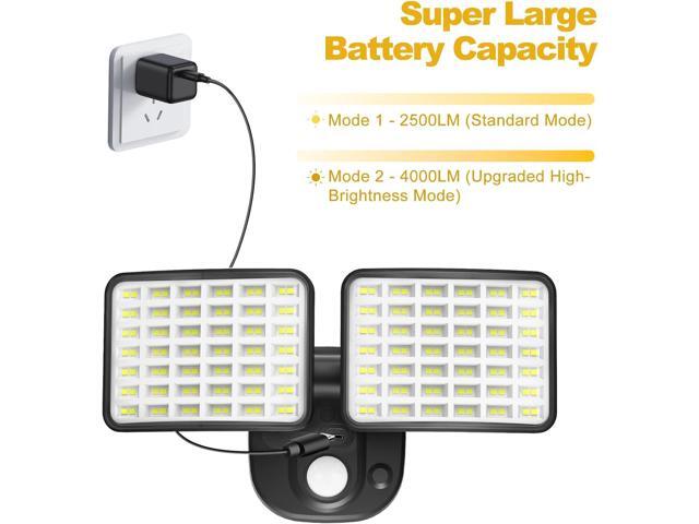 Rechargeable Battery Operated Motion Lights 2500LM & 4000LM Motion Sensor Security Lights(1-3 Months Endurance) USB Charging LED Flood Lights...